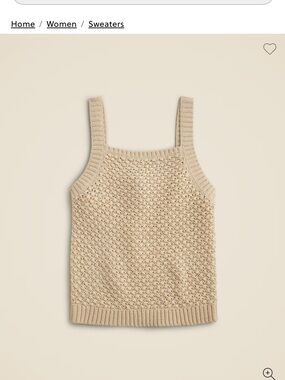 J. Crew Basket-Stitch Sweater-Tank in Buff Clay size small ASO Meghan Markle